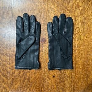 Lined Black Leather Men’s Gloves - Excellent Condition - Large